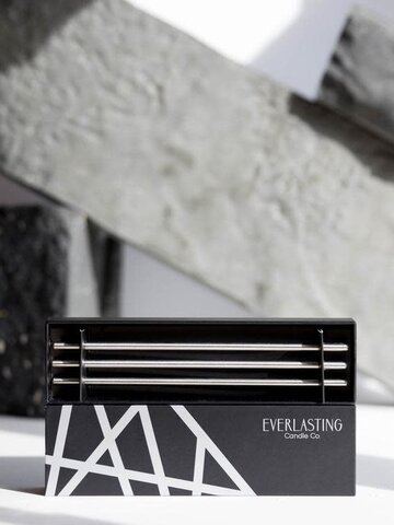 Everlasting Candle Company Candle Sticks 3 Pack Silver