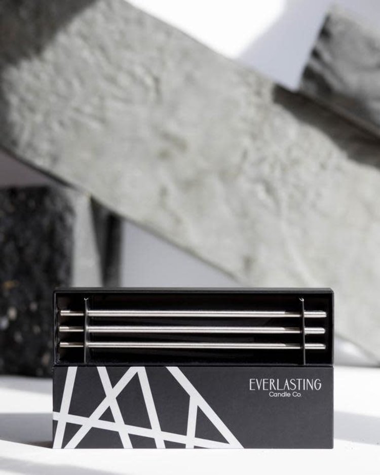 Everlasting Candle Company Candle Sticks 3 Pack Silver