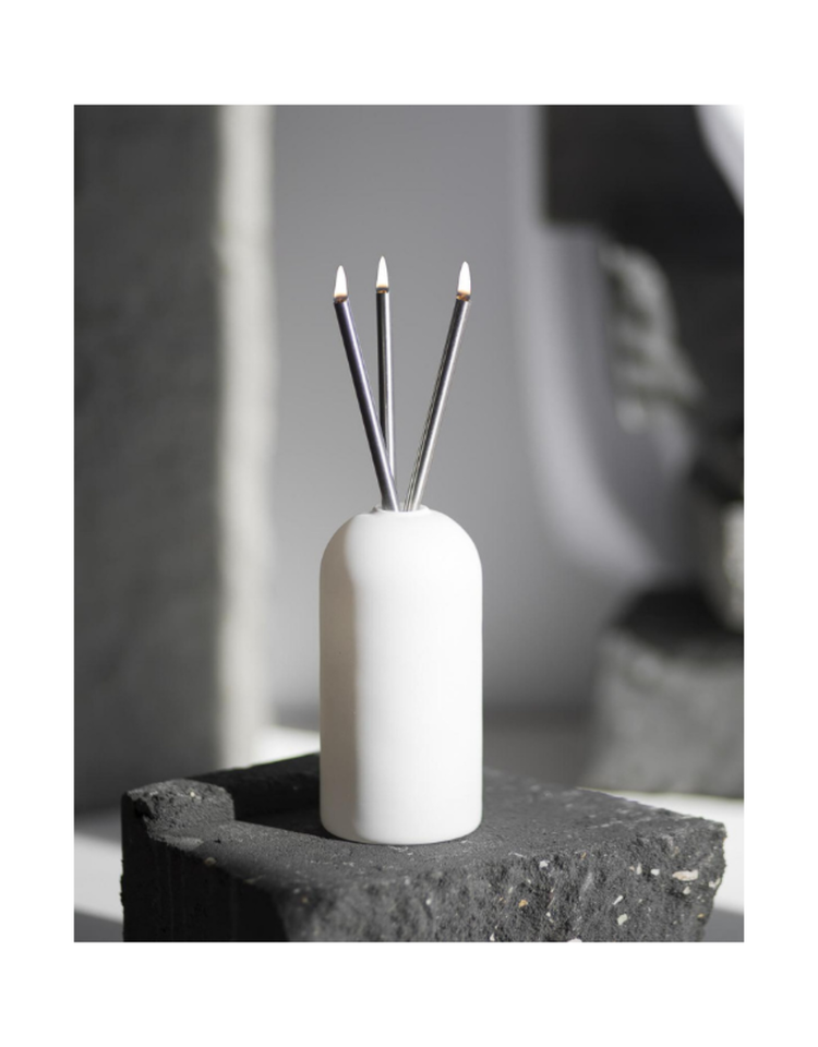 Everlasting Candle Company Candle Sticks 3 Pack Silver