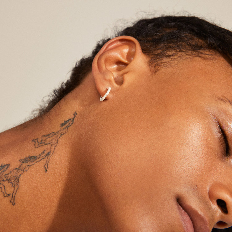 Pilgrim Jewellery Ekta Pearl Hoop Earrings Silver