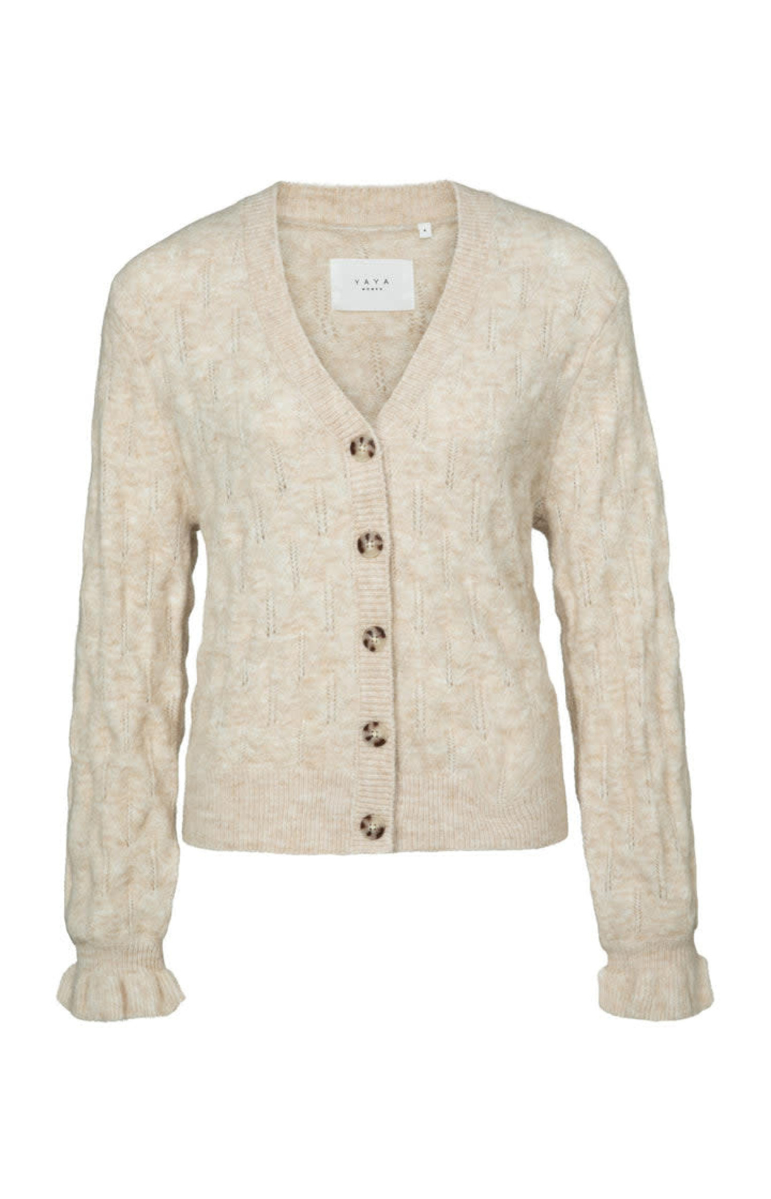Yaya | Pointelle Stitch Cardigan with 