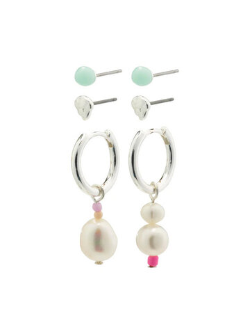 Pilgrim Jewellery Energetic Freshwater Pearl 3 in 1 Set Silver