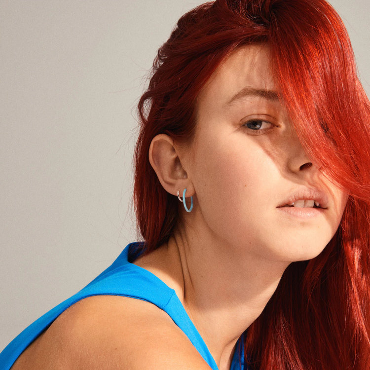 Pilgrim Jewellery Luzia Blue Hoop 2 in 1 Silver