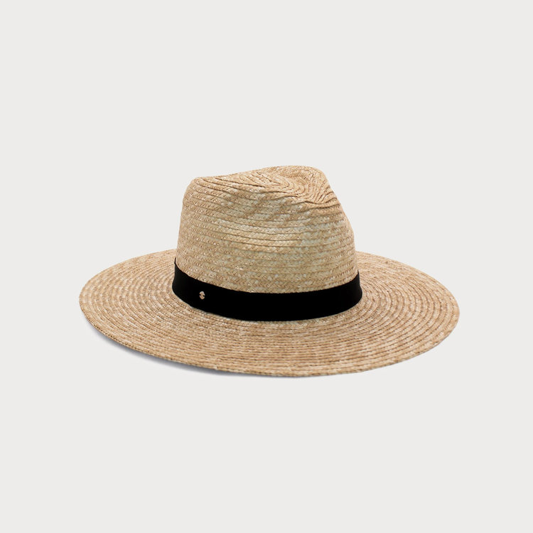 Ace of Something Rhea Wheat Straw Fedora Natural Black