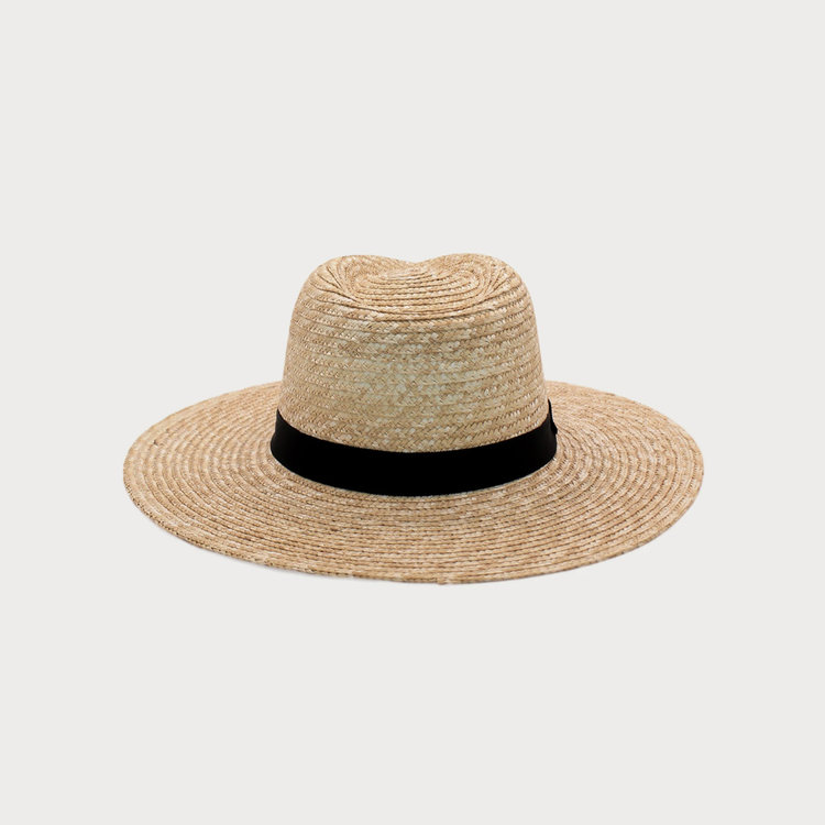 Ace of Something Rhea Wheat Straw Fedora Natural Black