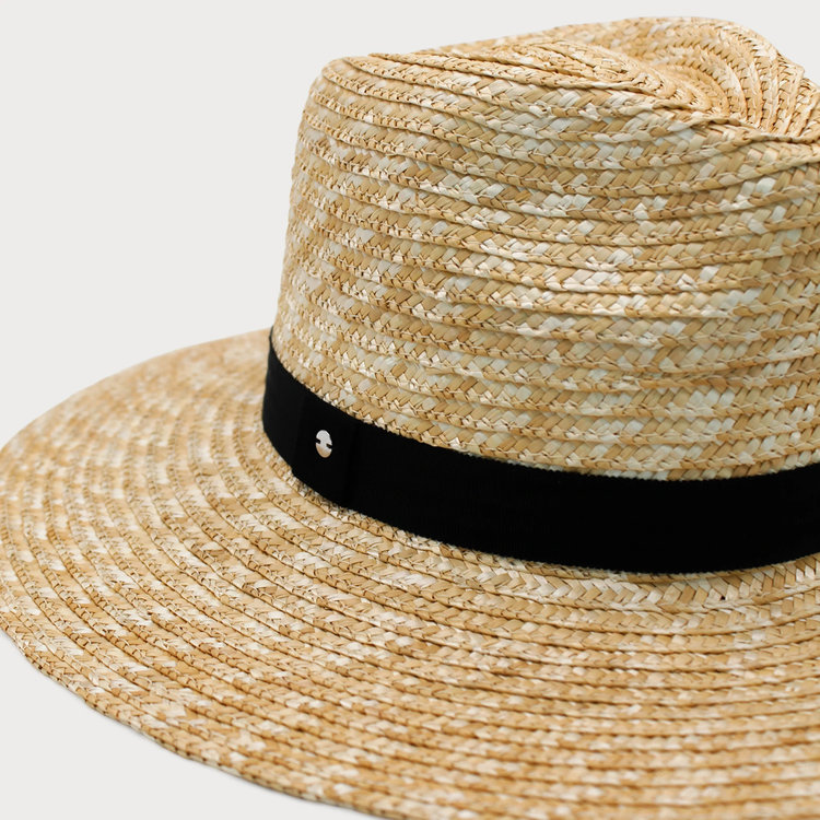 Ace of Something Rhea Wheat Straw Fedora Natural Black
