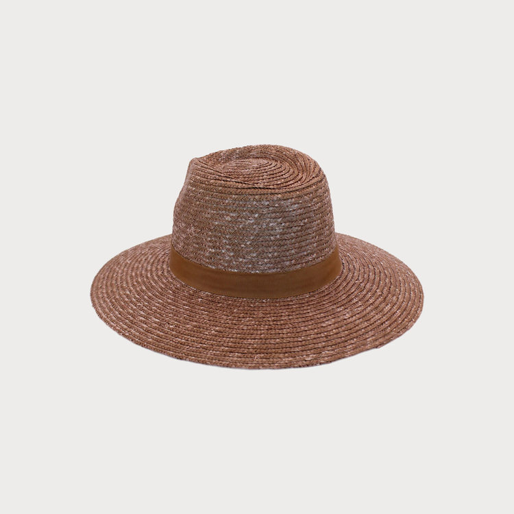 Ace of Something Bologna Wheat Straw Boater Med Brimmed Nutmeg