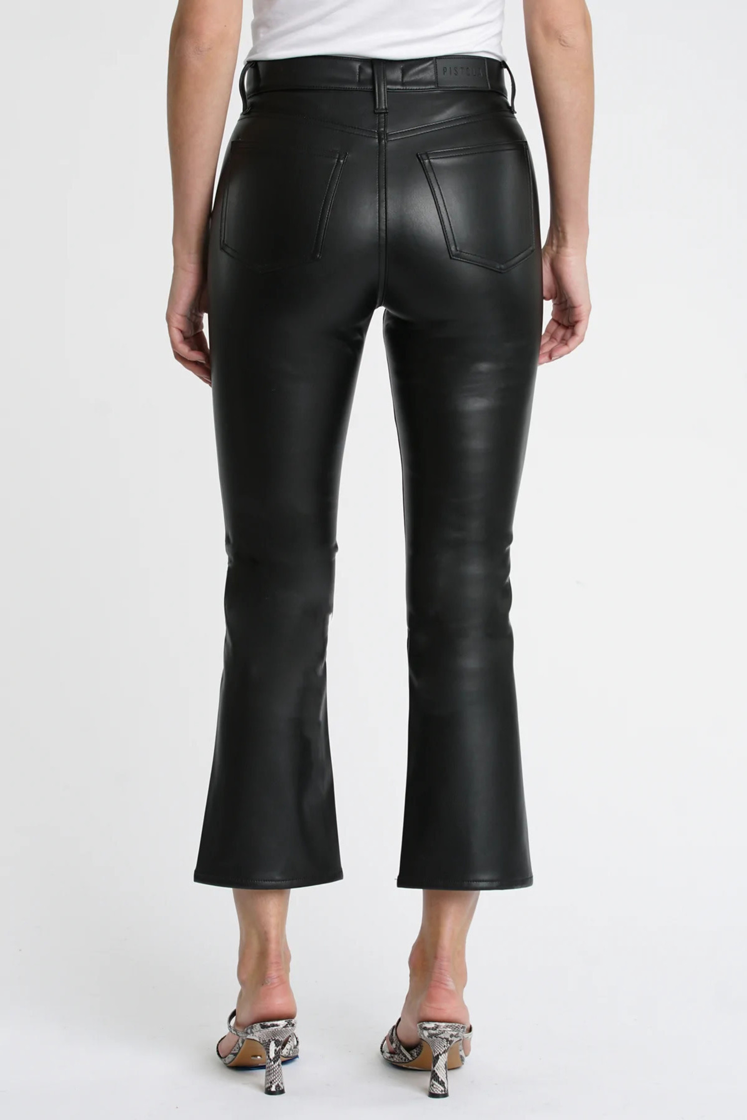 High-Waisted Kicker Boot-Cut Black Jeans for Women