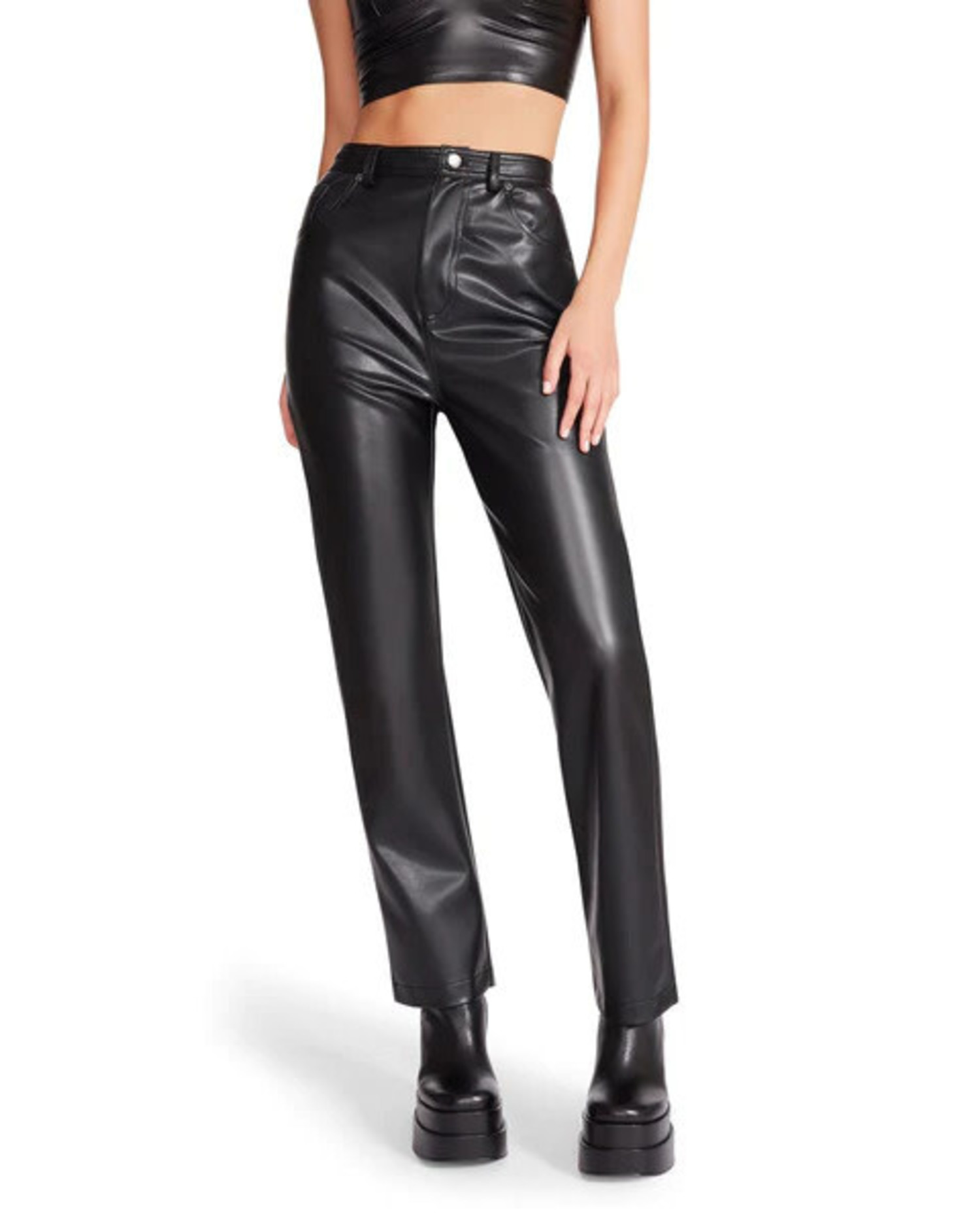 パンツ ZOE faux leather pants / black Steve Madden | Josie Faux Leather Pant Black - Tryst Boutique