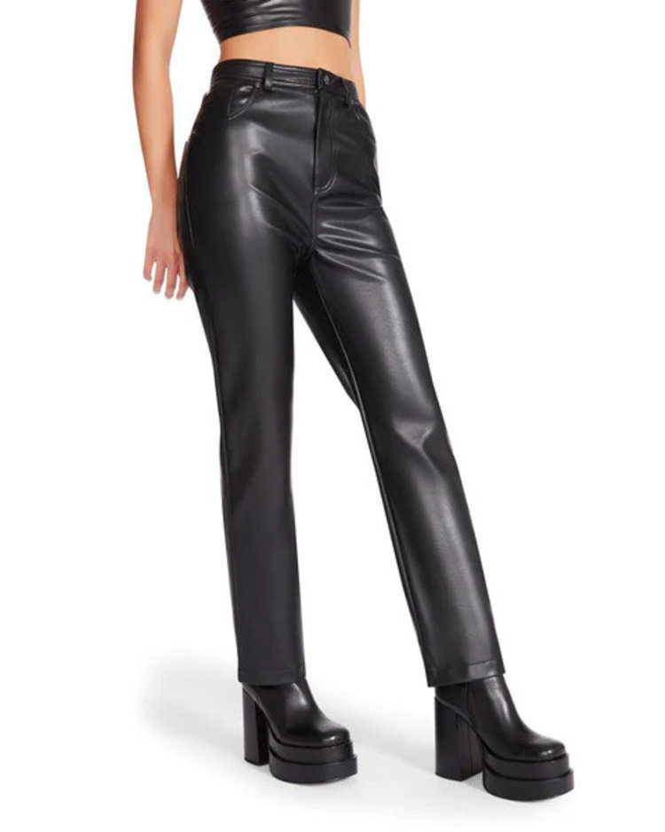 Steve Madden Josie Faux Leather Pant Black
