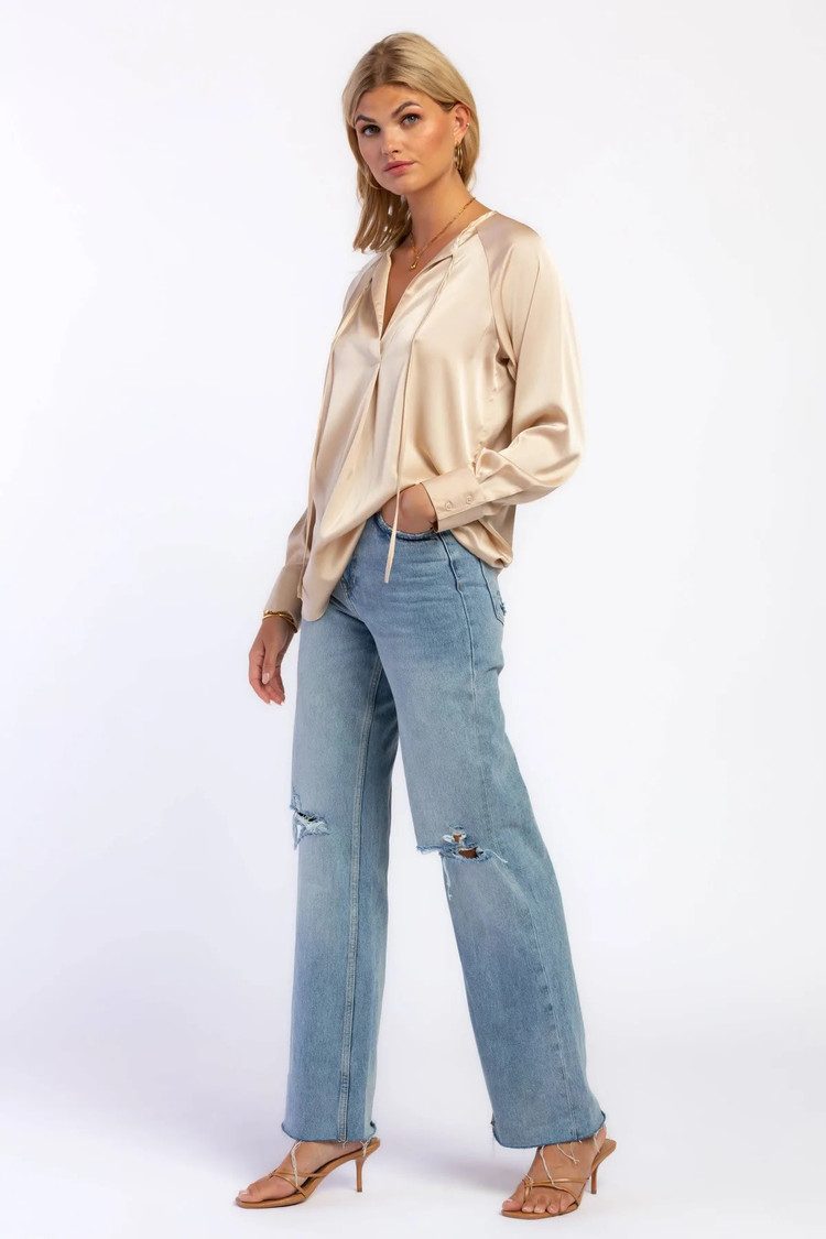 River Long Sleeve Blouse Gold