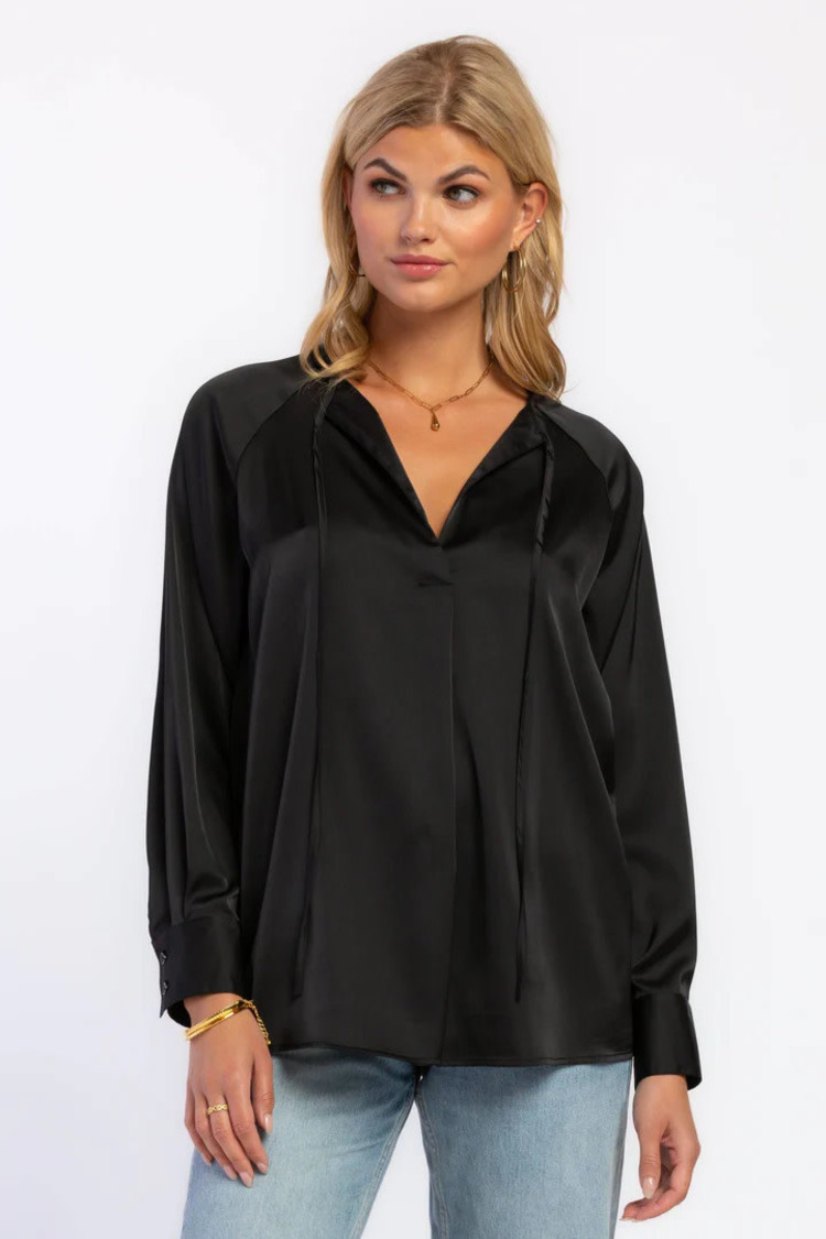River Long Sleeve Blouse Black