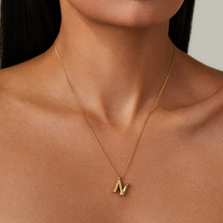 Jenny Bird Monogram Necklace Letter N