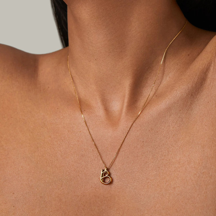 Jenny Bird Monogram Necklace Letter B