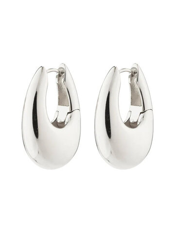 Pilgrim Jewellery Autumn Chunky Retro Hoop Earring Silver