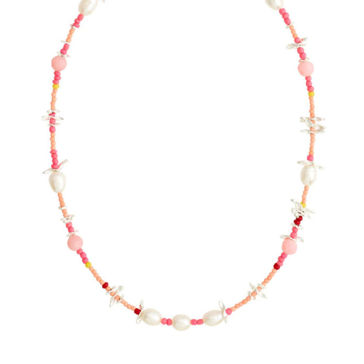 Pilgrim Jewellery PAUSE Necklace with Freshwater Pearls Coral/Silver