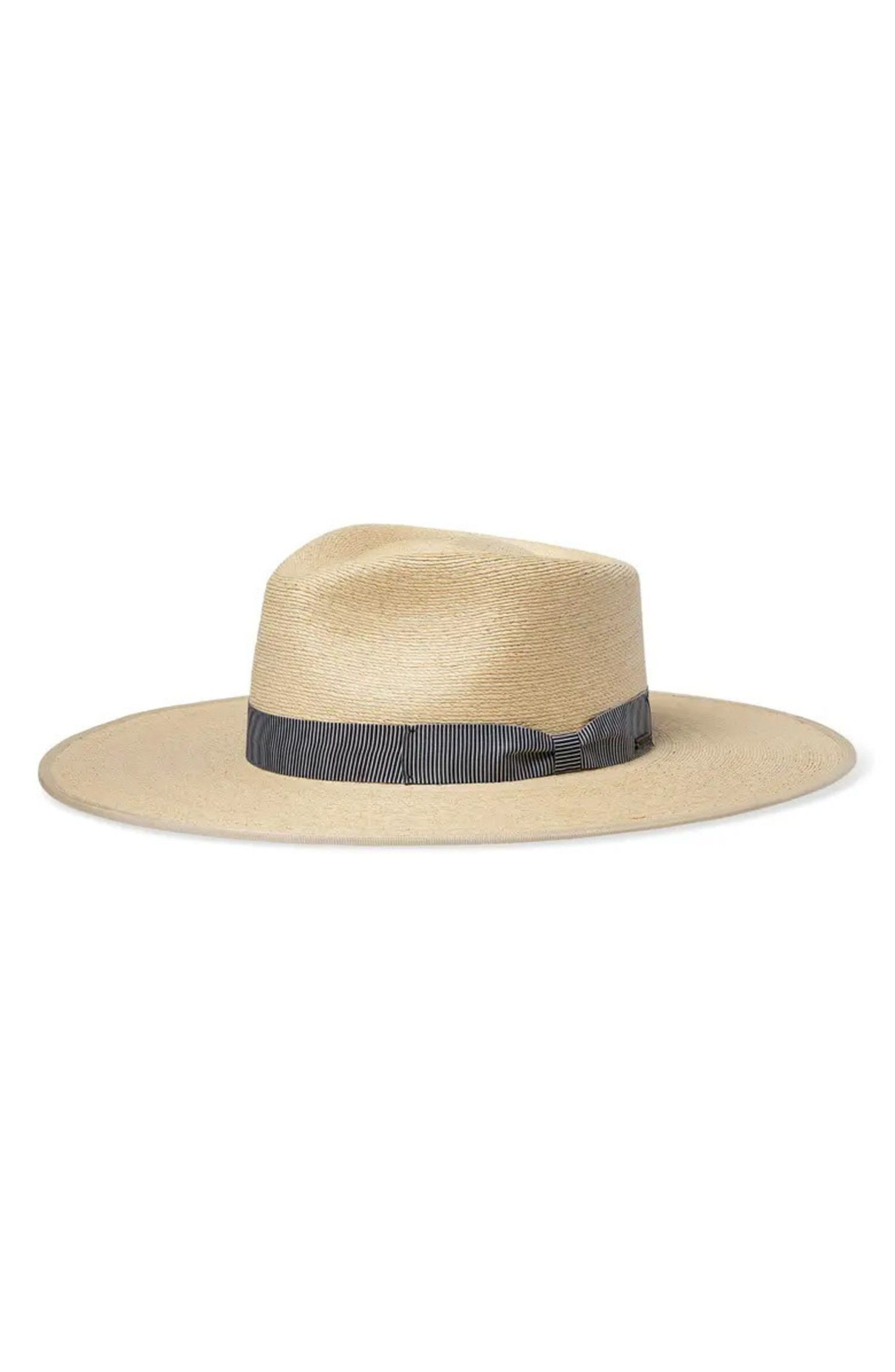 Brixton Natural Straw Hat with Black Band Jo Palm Straw Rancher Fedora Hat – Village Hat Shop main image 3