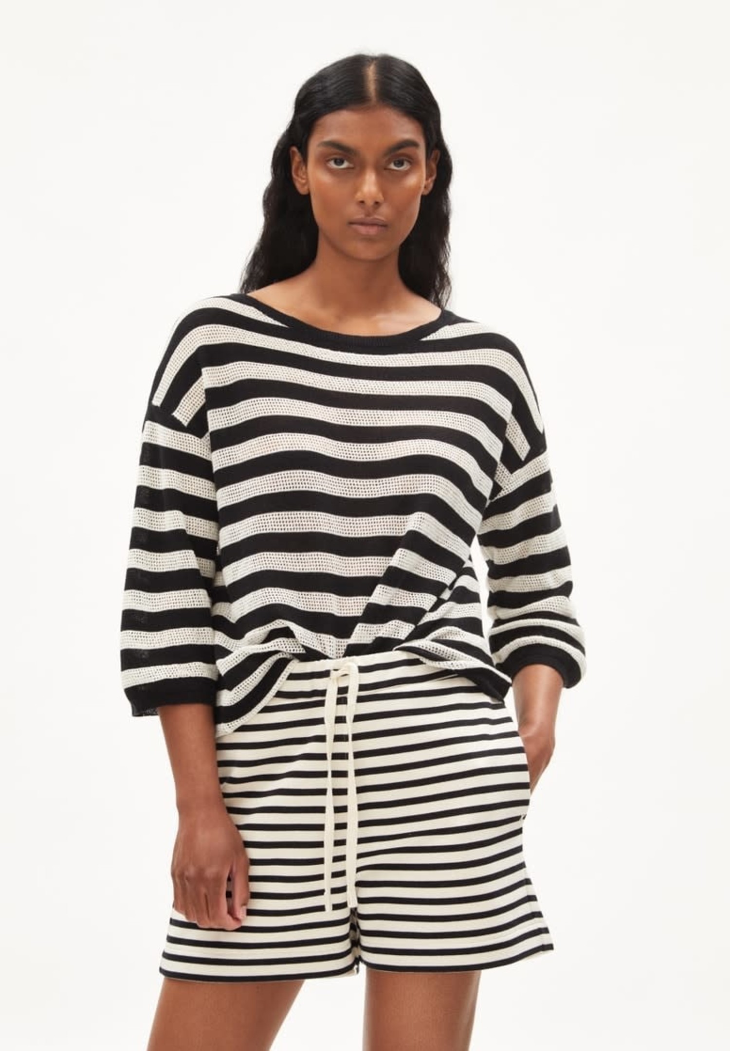 Armed Angels RATHAA Striped Sweater Black/Off White