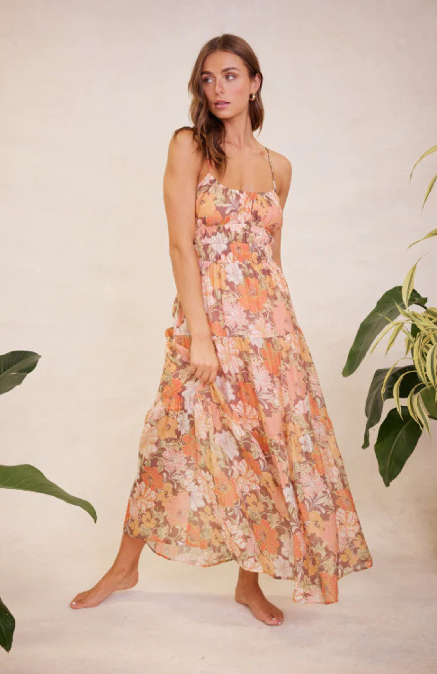 Mink Pink Brinkley Maxi Dress Pink Floral