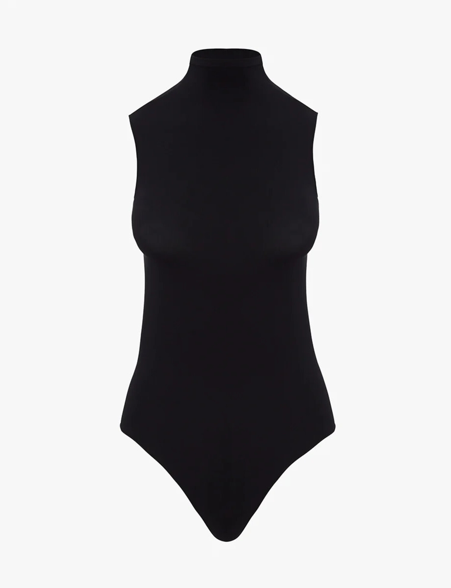 Sleeveless Scoop Neck Bodysuit - Sleeveless Bandage Black Bodysuit