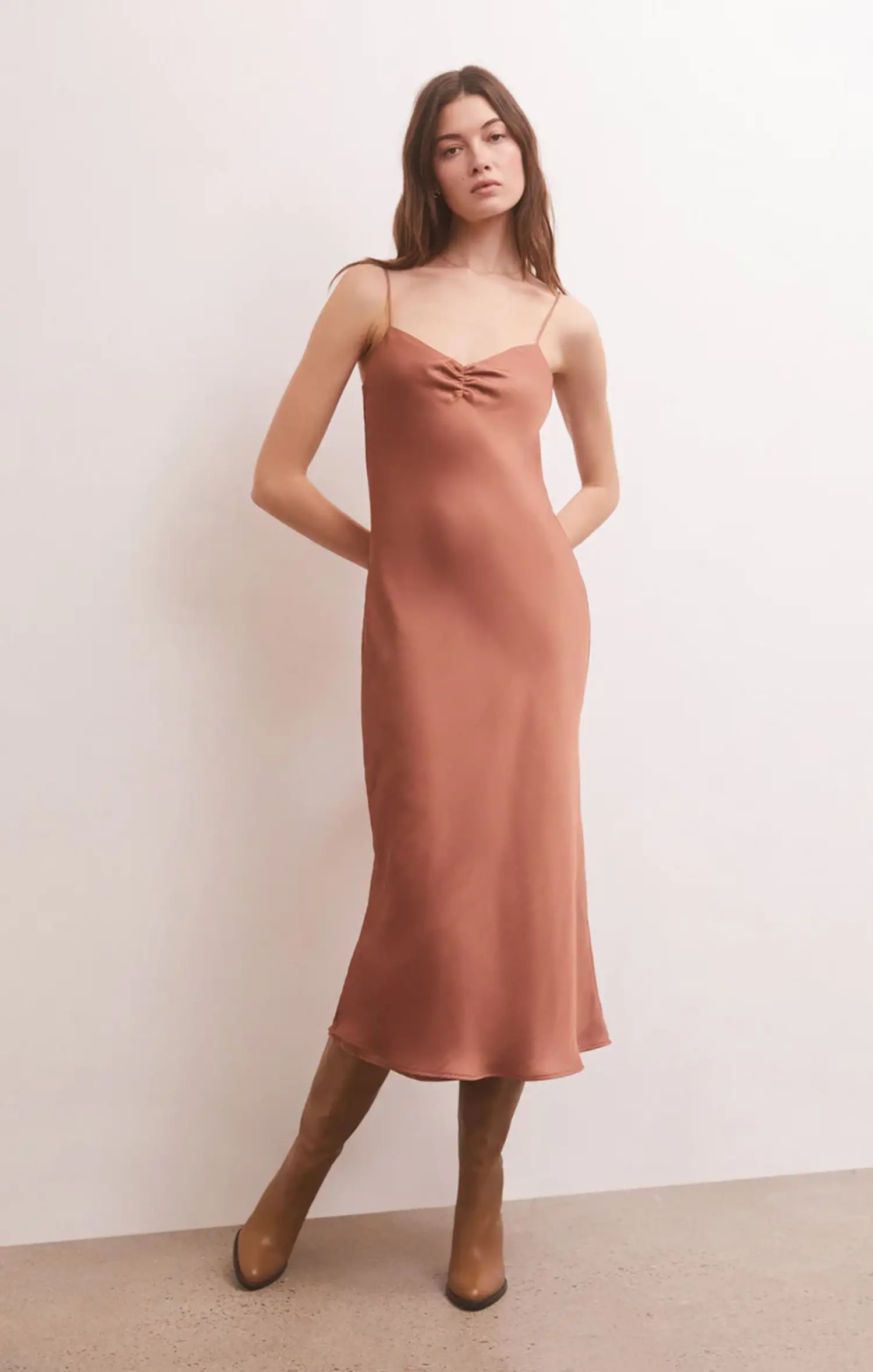 ZSupply  Lark Lux Sheen Slip Dress Penny - Tryst Boutique