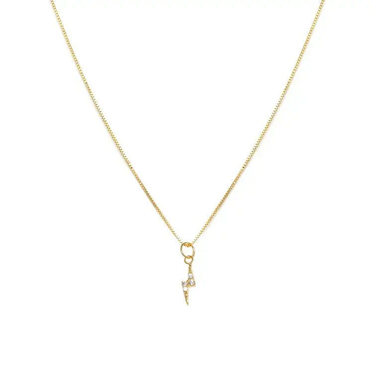 Leah Alexandra Lightning Bolt Necklace 14K