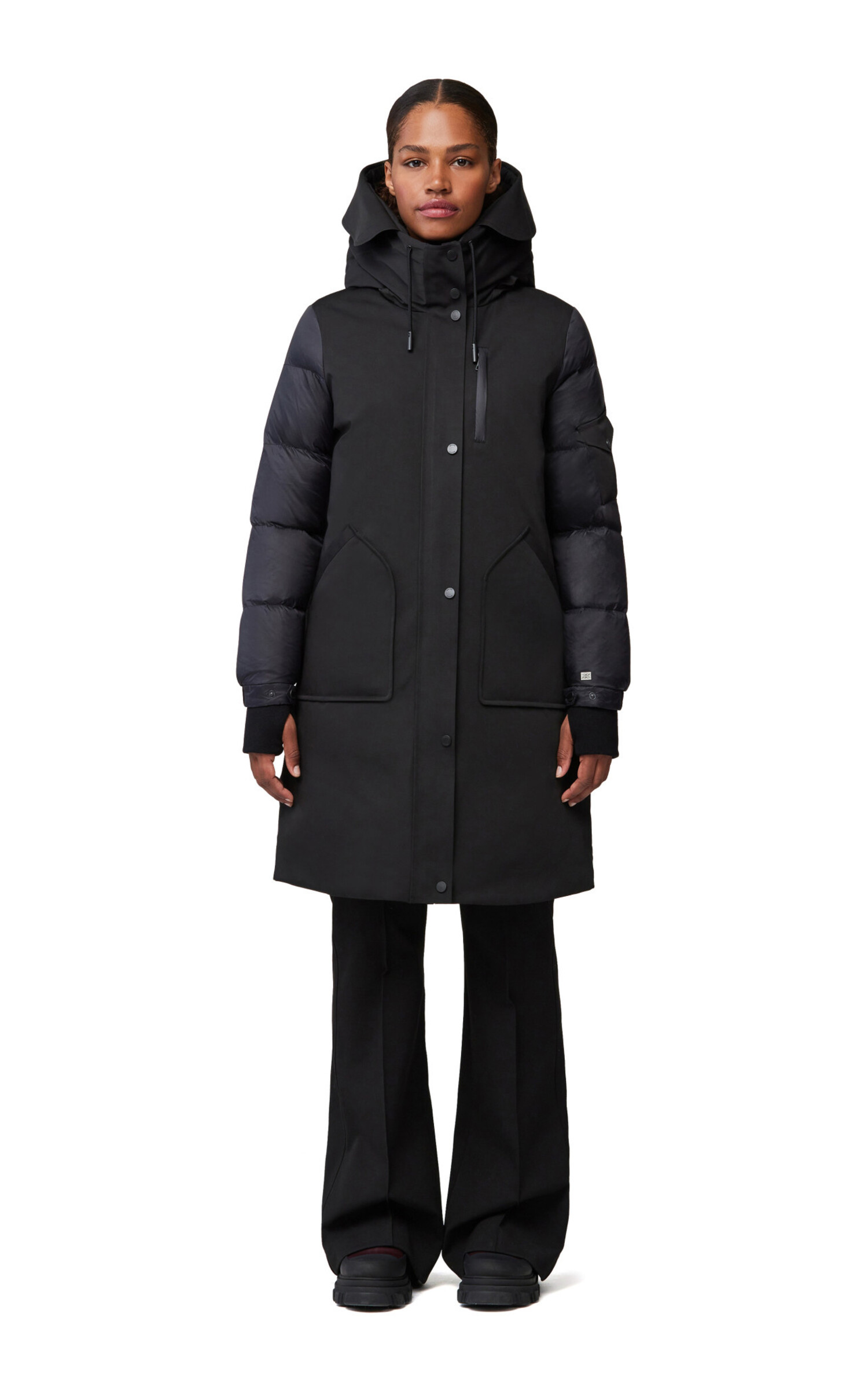 Hooded down puffer shop jacket soia & kyo