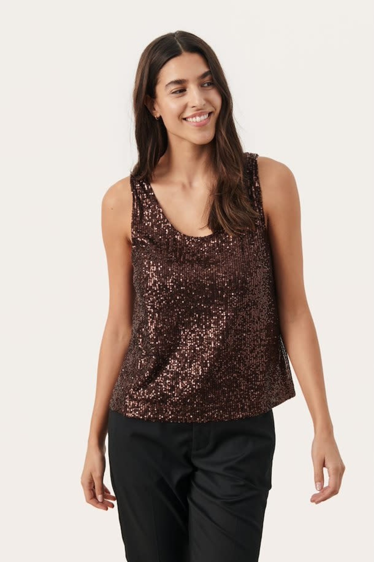 Part Two  Tamana Sequin Tank Mole Metallic - Tryst Boutique