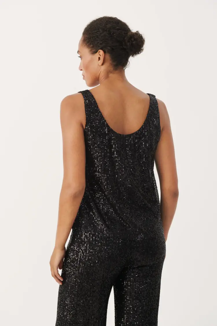 Part Two Tamana Sequin Tank Black
