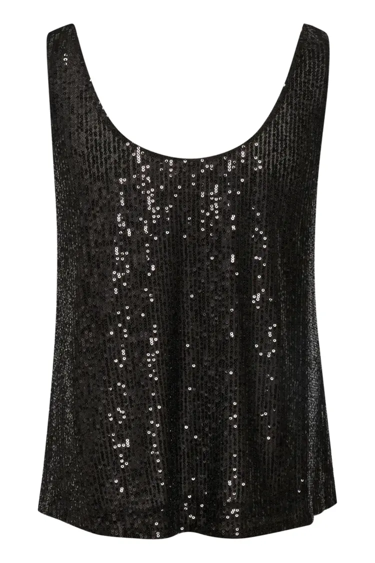 Part Two Tamana Sequin Tank Black