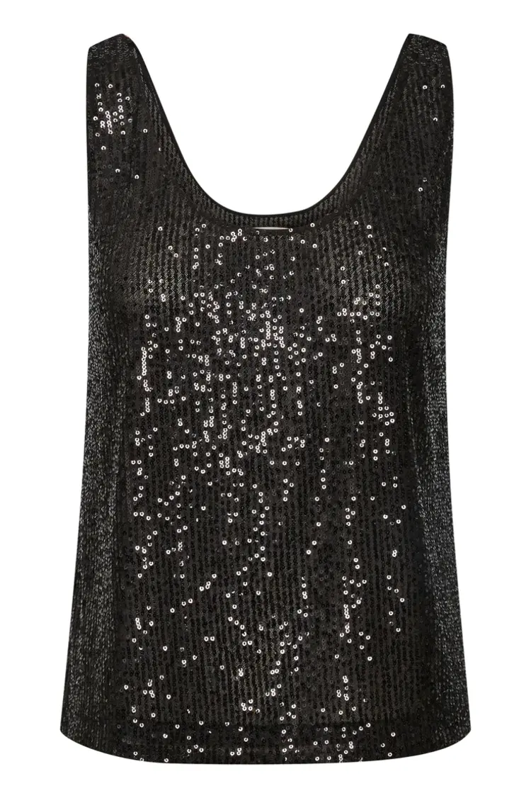 Part Two Tamana Sequin Tank Black