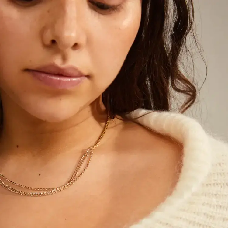 Pilgrim Jewellery Blink Crystal Necklace Gold