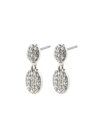 Pilgrim Jewellery Beat Recycled Crystal Earrings Silver