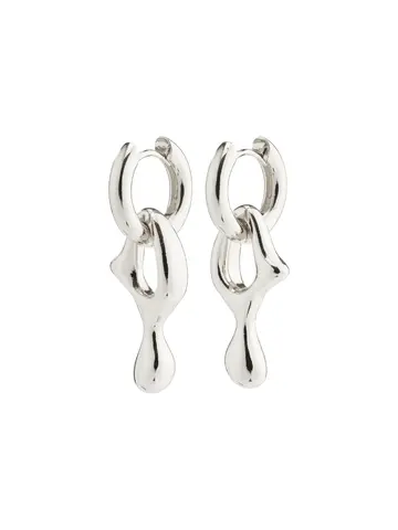 Pilgrim Jewellery Wave Recycled Earrings Silver