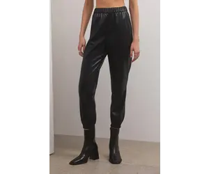 ZSupply  Lenora Faux Leather Joggers Black - Tryst Boutique