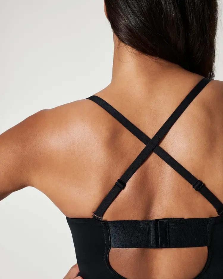 Spanx Strapless Cupped Panty Bodysuit Very Black