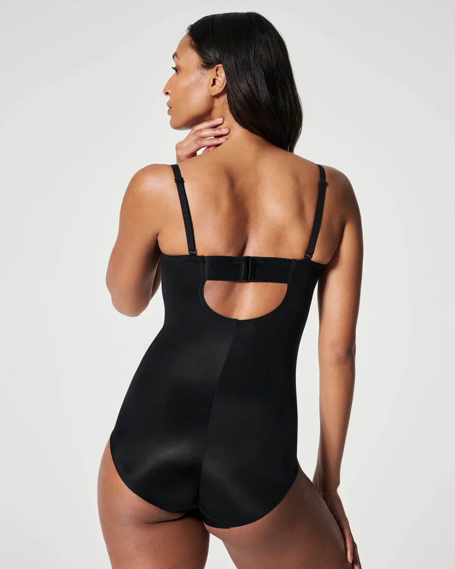 Spanx Women's Shapewear Bodysuit Strapless Black Cupped Slimming Tummy  Medium