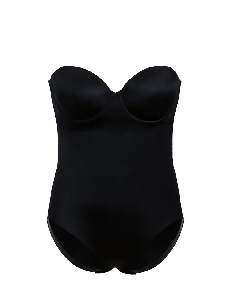 Spanx Strapless Cupped Panty Bodysuit Very Black