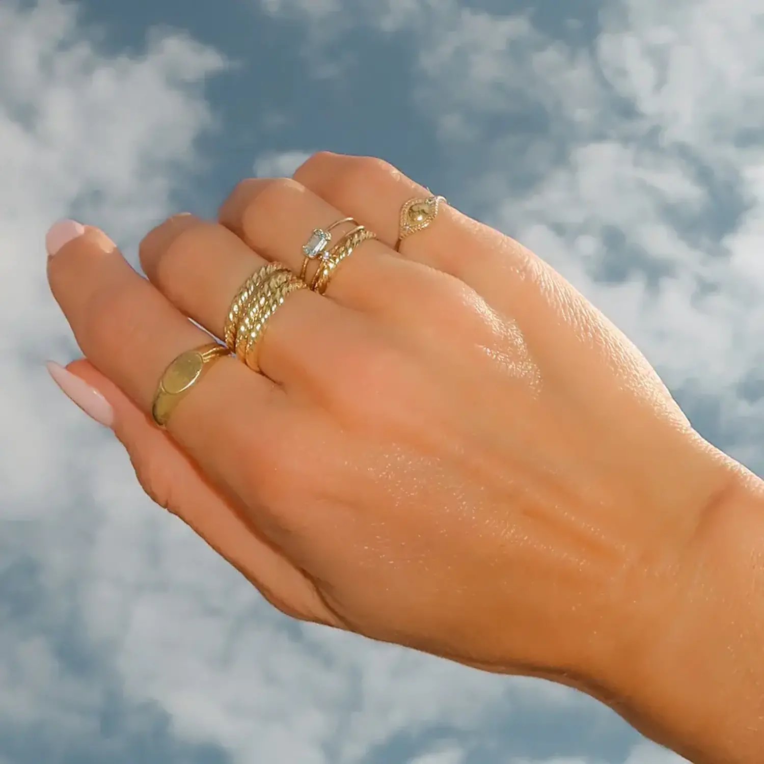Leah Alexandra Wave Ring Gold Tryst Boutique