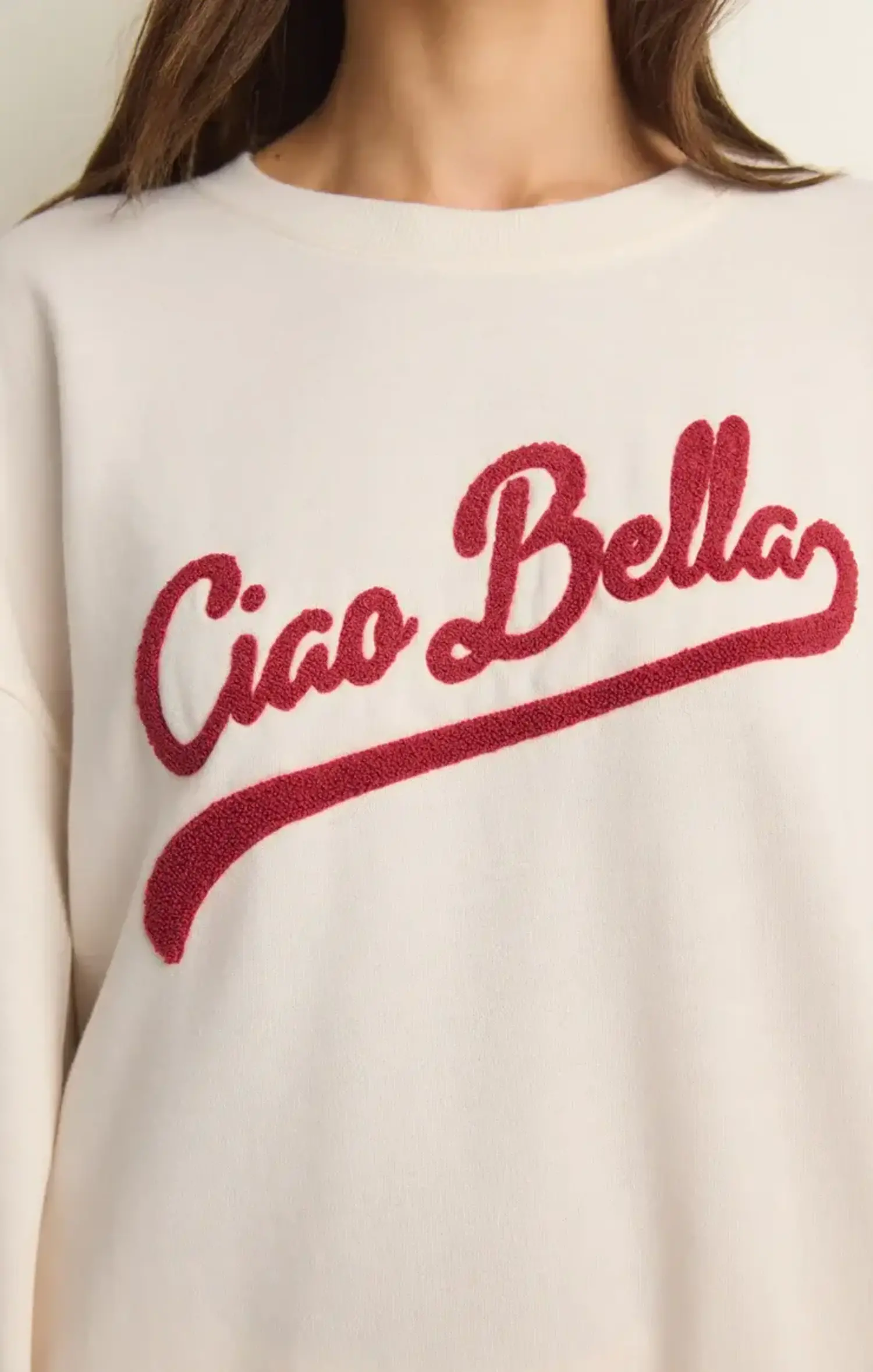 ZSupply  Ciao Bella Crew Sweatshirt Vanilla Ice - Tryst Boutique