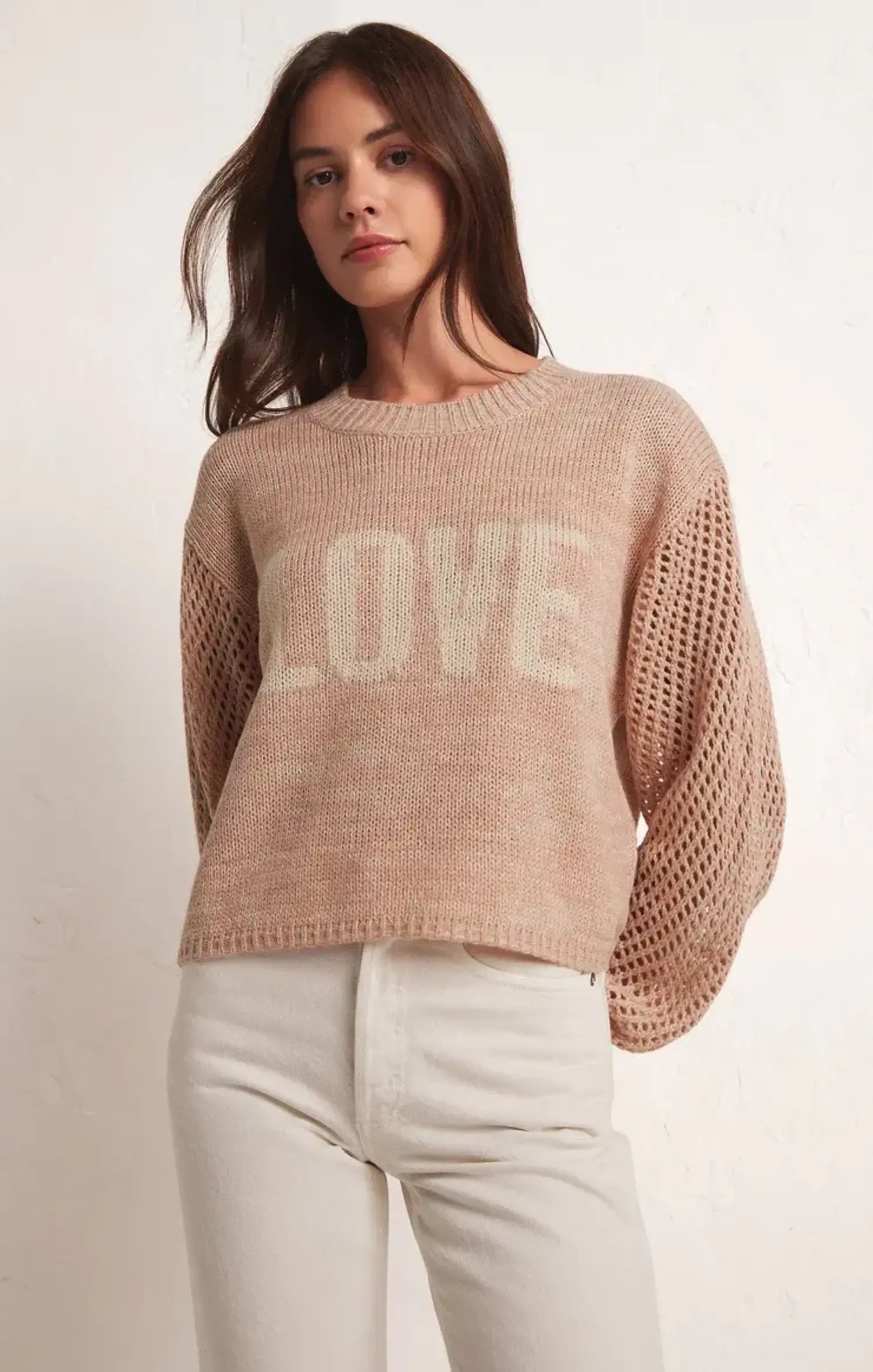 ZSupply Blushing Love Sweater Soft Pink