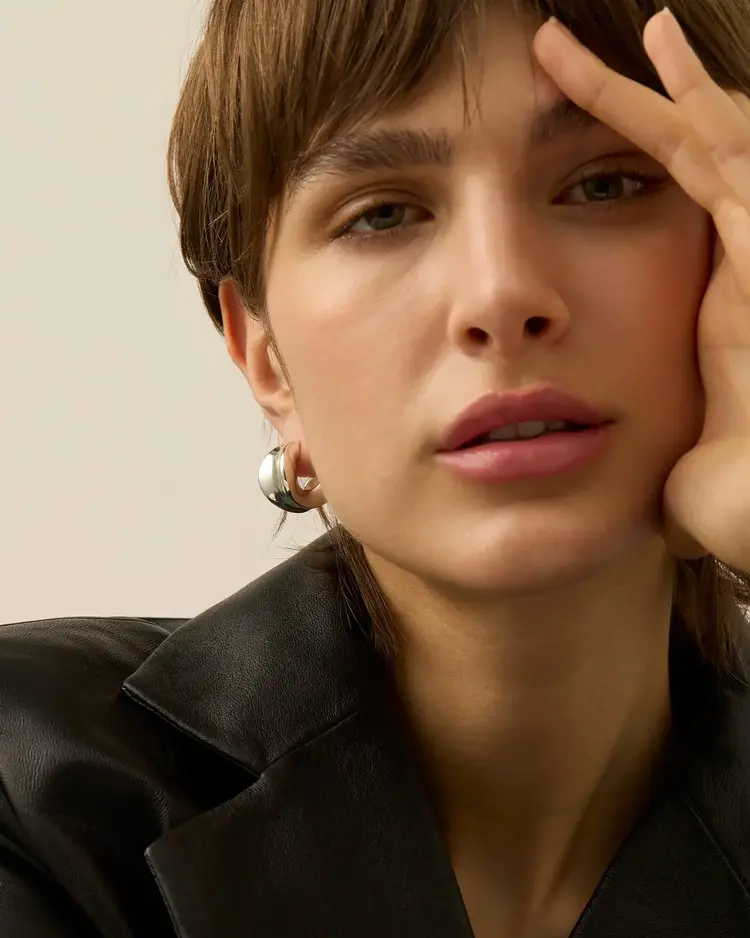 Jenny Bird Chunky Doune Hoops Silver