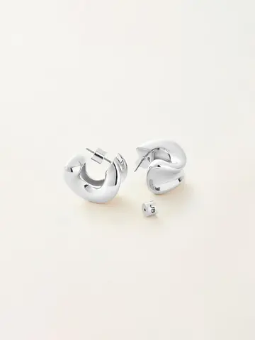 Jenny Bird Chunky Doune Hoops Silver