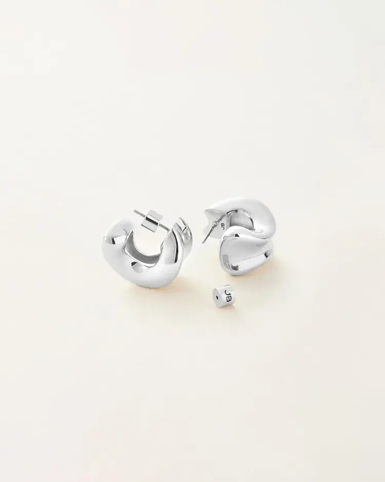 Jenny Bird Chunky Doune Hoops Silver