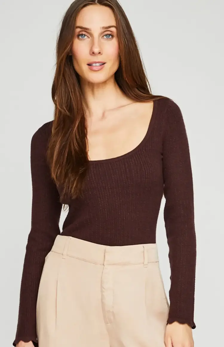 Gentle Fawn Annie Long Sleeve Top Chocolate