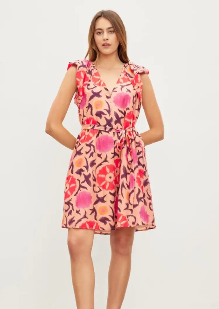 Velvet Jena Silk Cotton Voile Dress Cameo