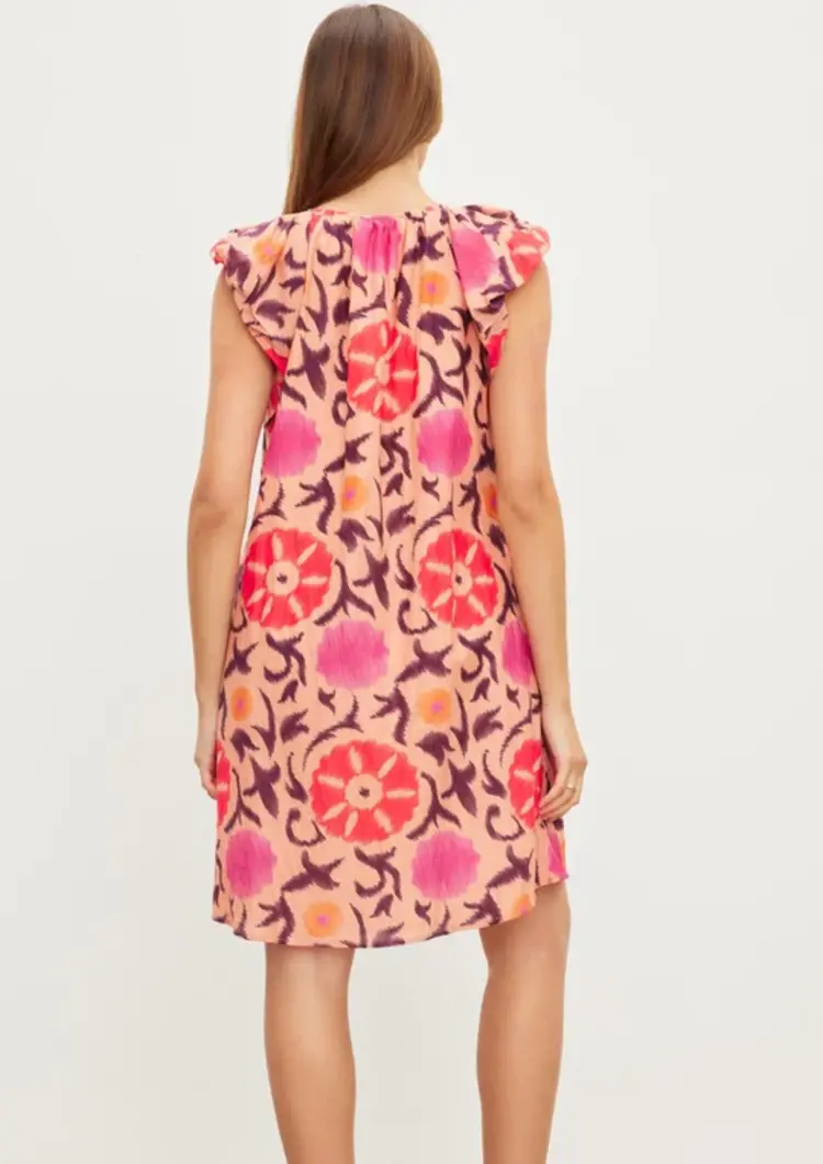 Velvet Jena Silk Cotton Voile Dress Cameo