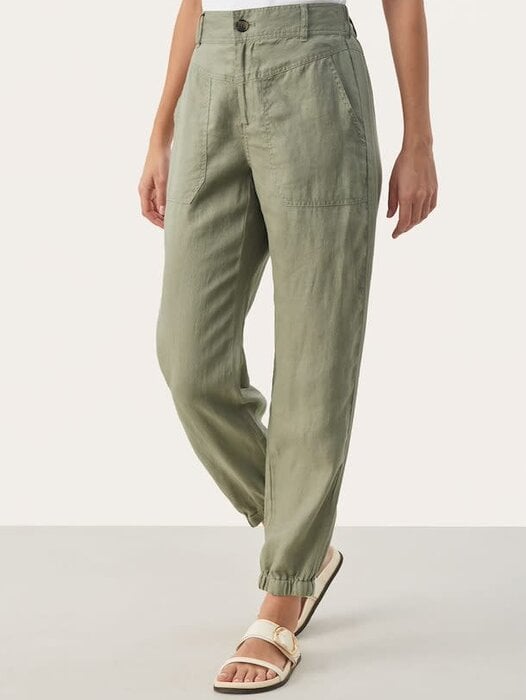 Yaya  Soft Cargo Trousers with Ribbed Cuff Black - Tryst Boutique