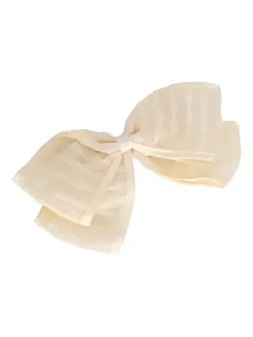 LimLim Accessories Mesh Sheer Velvet Bow Cream