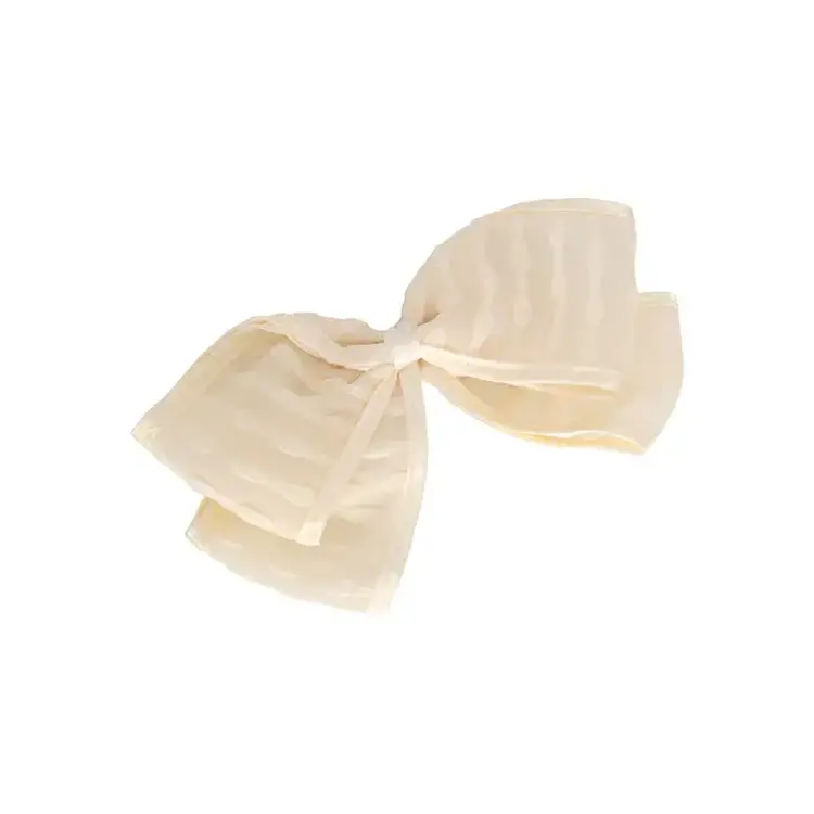 LimLim Accessories Mesh Sheer Velvet Bow Cream